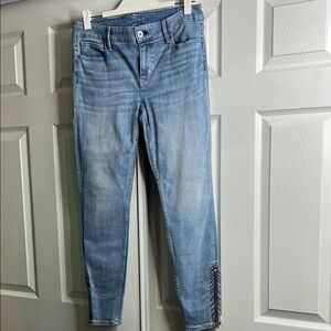 WHBM‎ The Skinny Ankle Mid Rise Light Blue 6